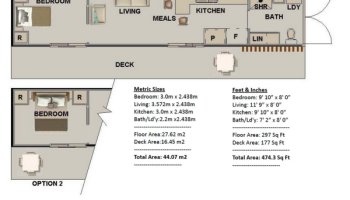 1 Bedroom Container House Plan