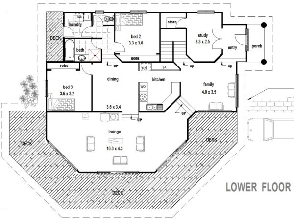 Pole Home House Plan 3 or 4 Bed:379 Pole
