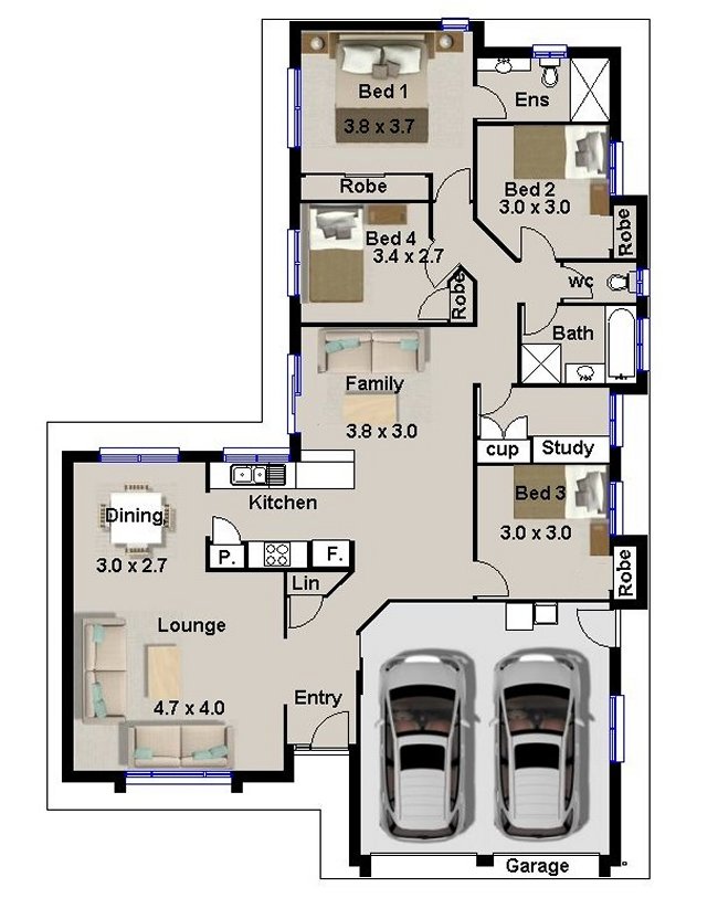4 bedroom plus office