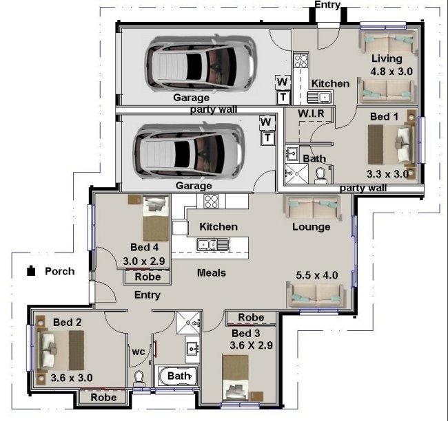 3 bedroom plus granny flat plans