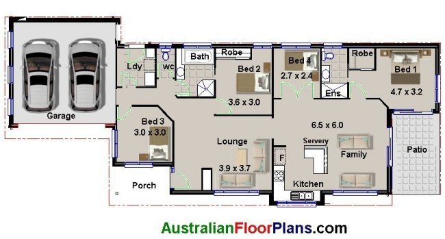 4 bed house plans