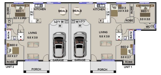 granny flat with office