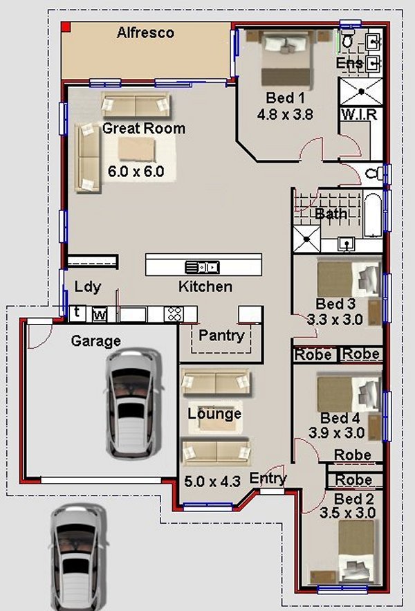 4bed room