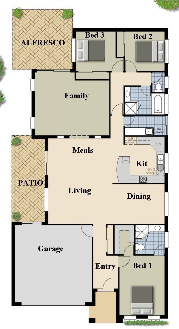 3 Bedroom double car 