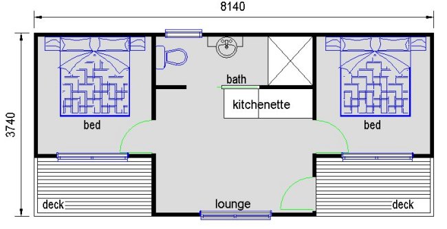 granny flat with office